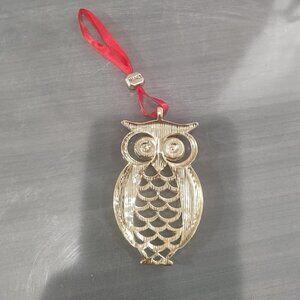 Monet Owl Rhinestone Gold Christmas Tree Ornament 2019